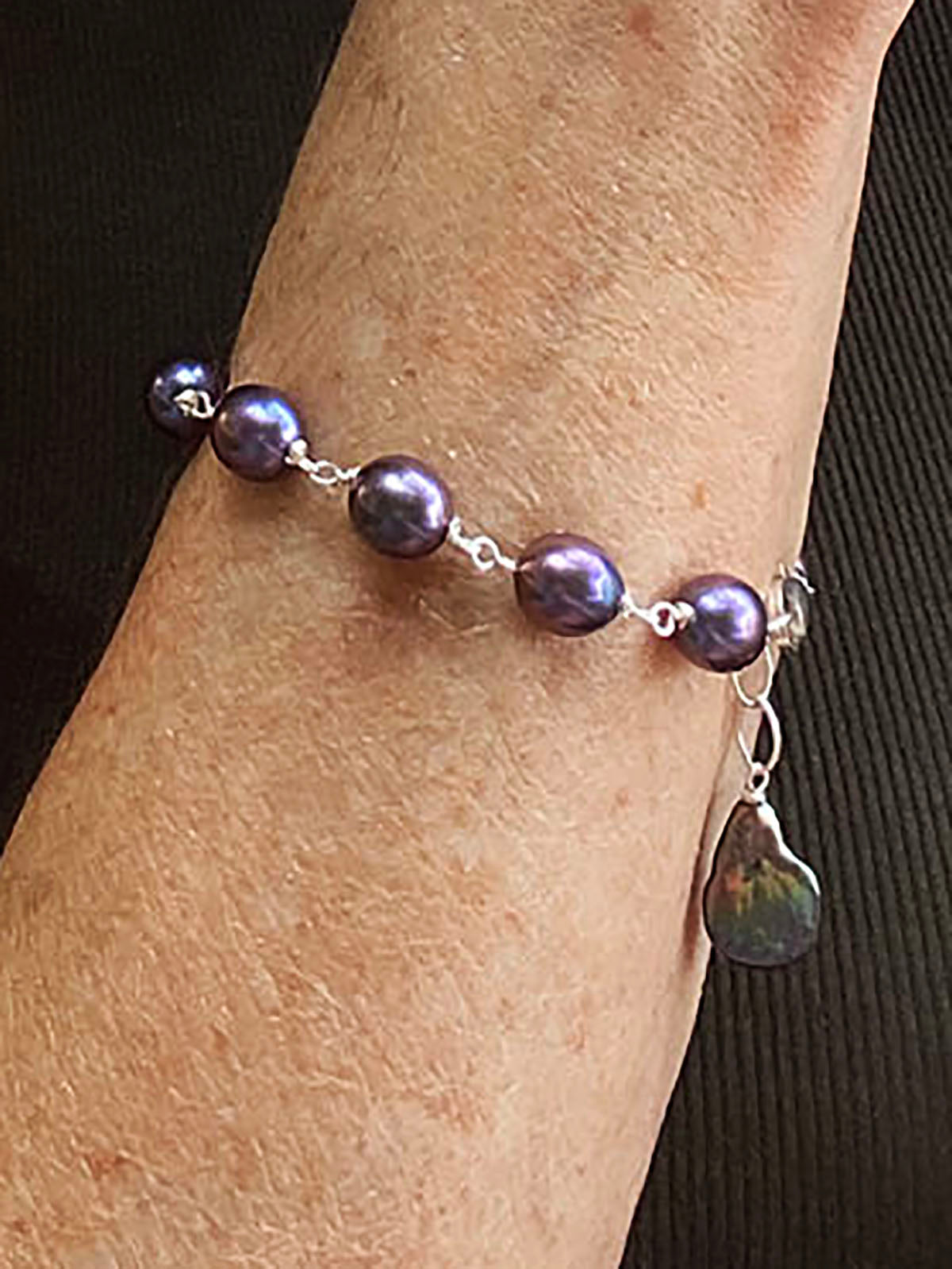Deep Purple Freshwater Pearl Bracelet by Linda Queally