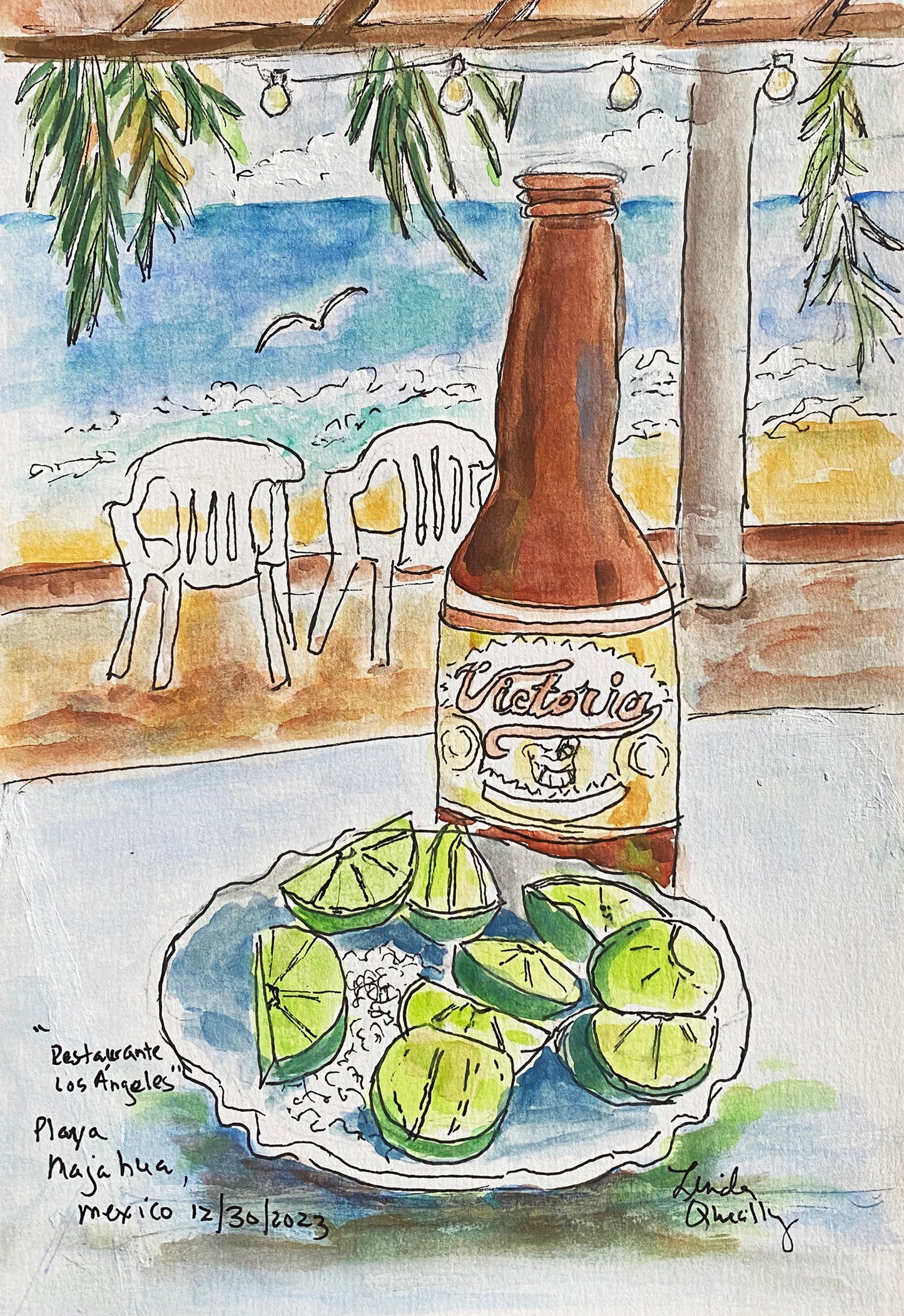 "Playa Majahua" Ixtapa, Mexico | 8"x5.5" | 🔴
