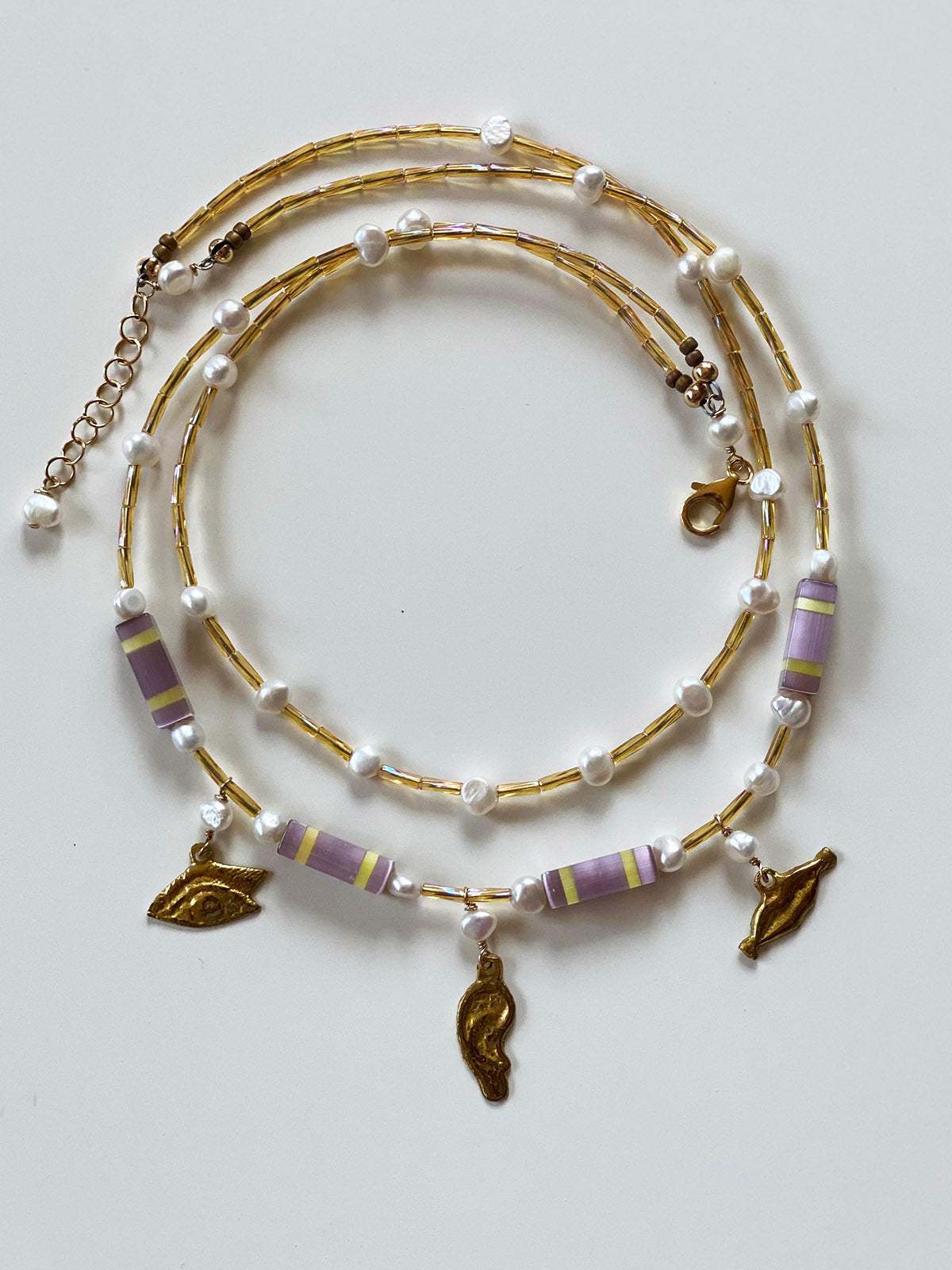 See, Hear, Speak Milagro Necklace by Linda Queally