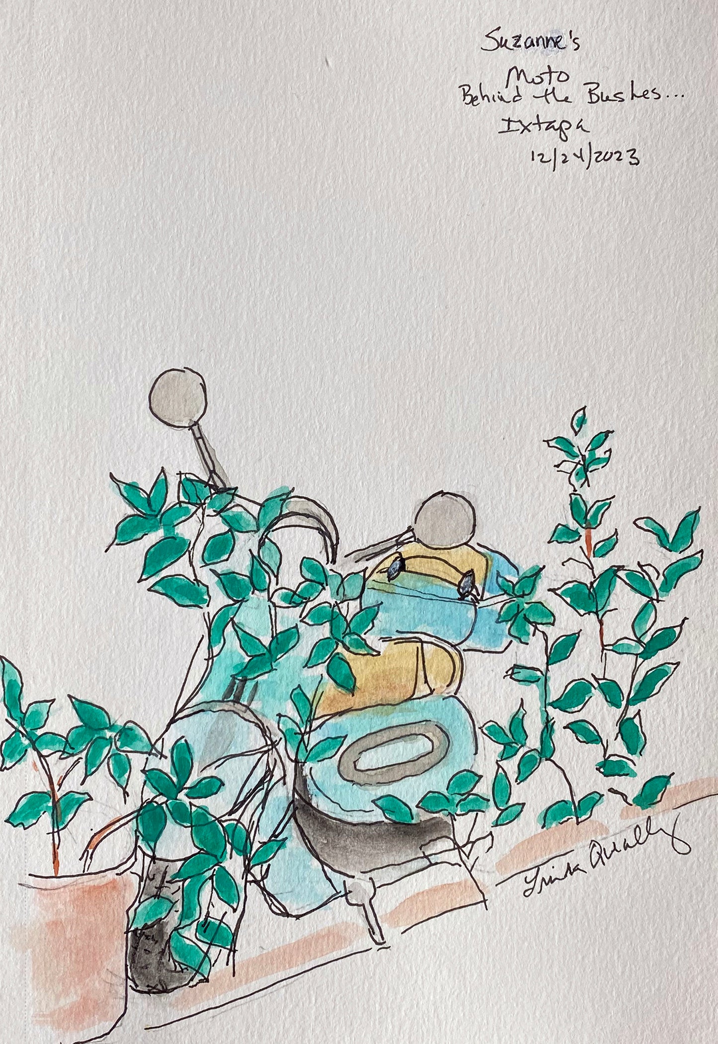 "Suzanne's Moto", Ixtapa, Mexico | 8"x5.5" |