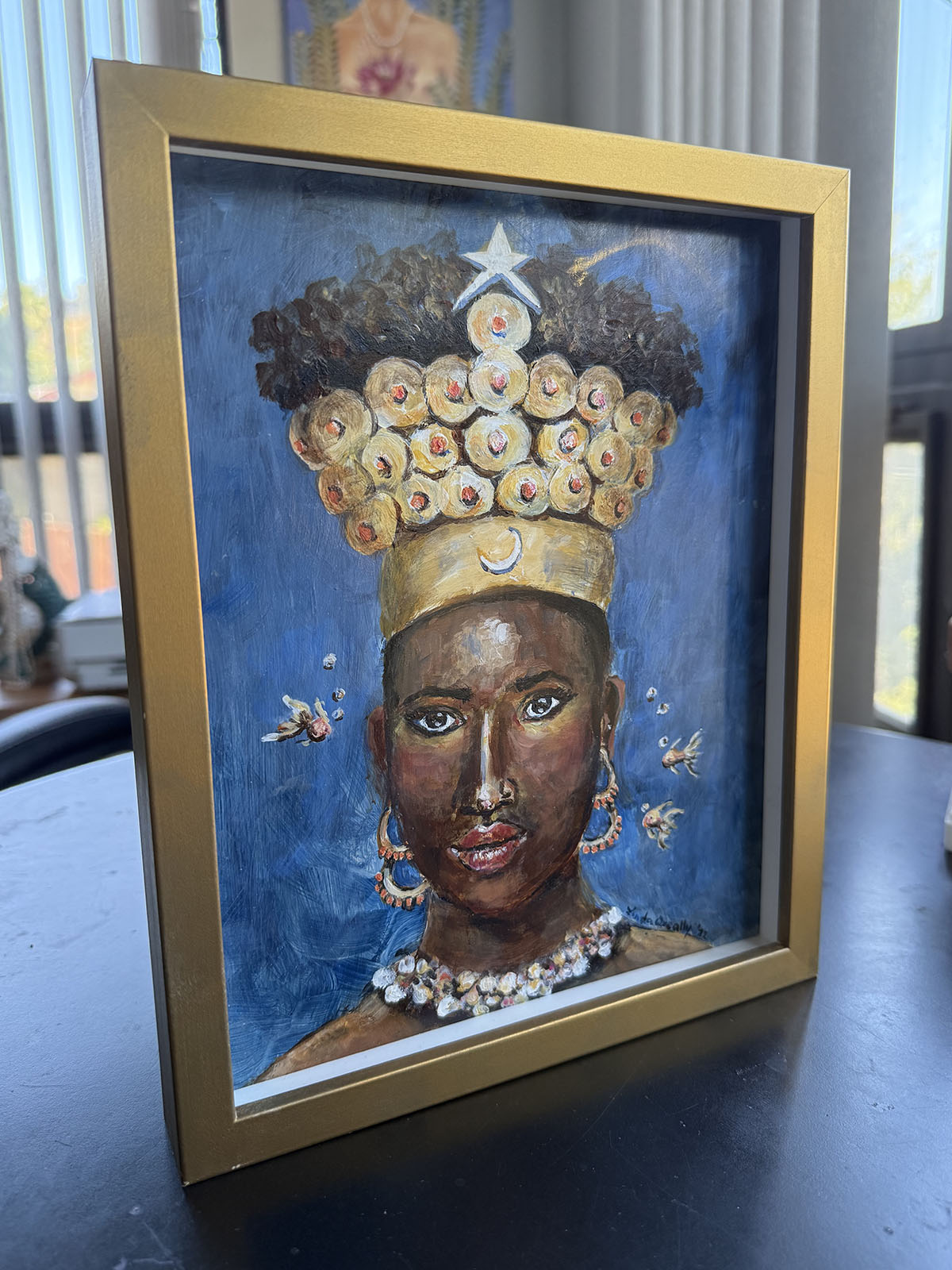 "The Moon and the Stars" Acrylic on Claybord Panel | 10"x8" |