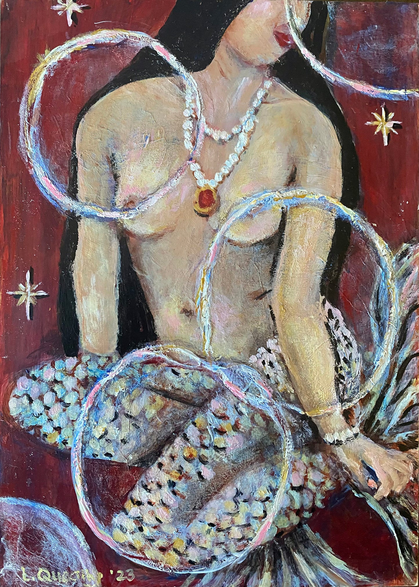 "Unclear", Acrylic and Fine Art Paper on Claybord Panel | 7"x5" |