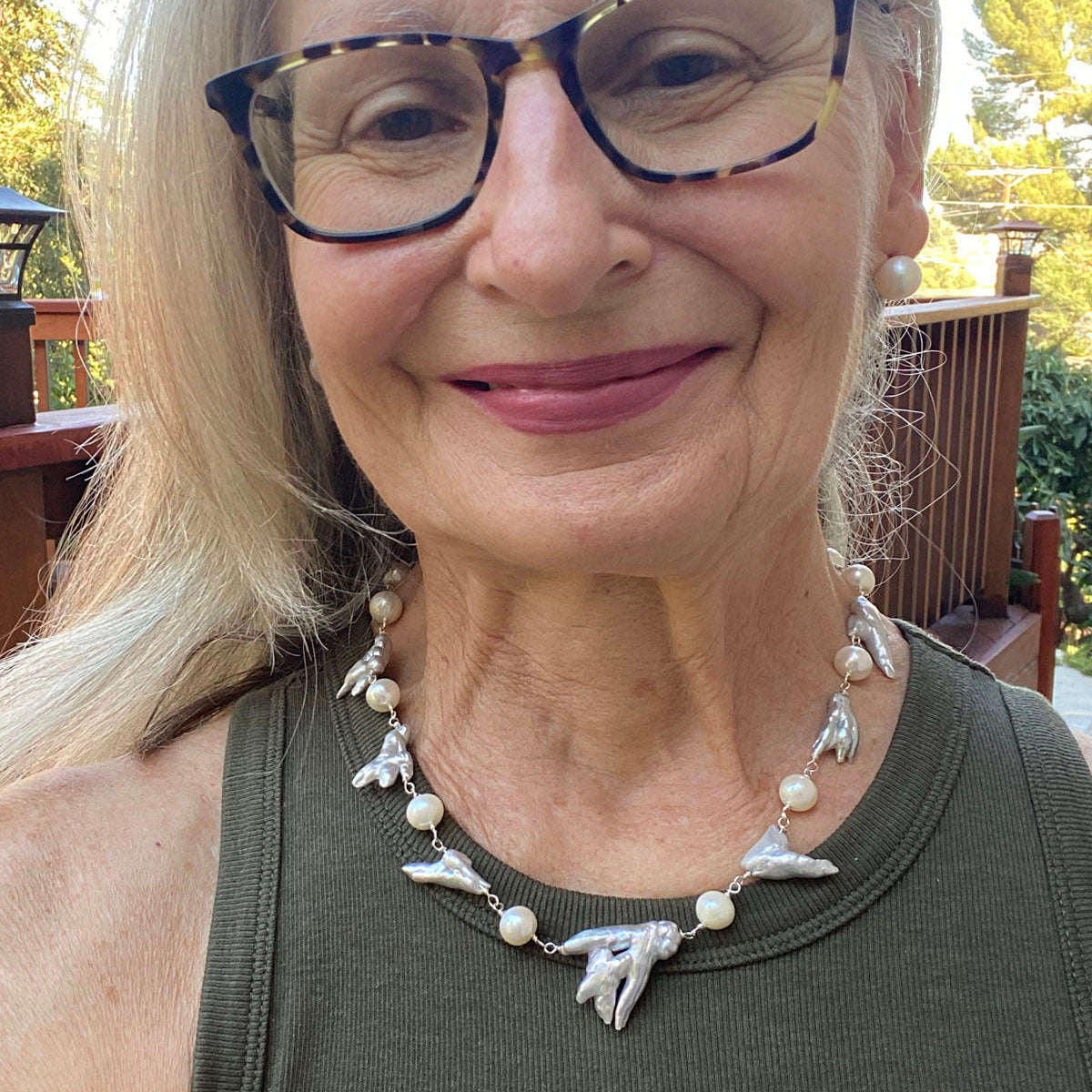 Freshwater Baroque Zen Pearl Necklace by Linda Queally