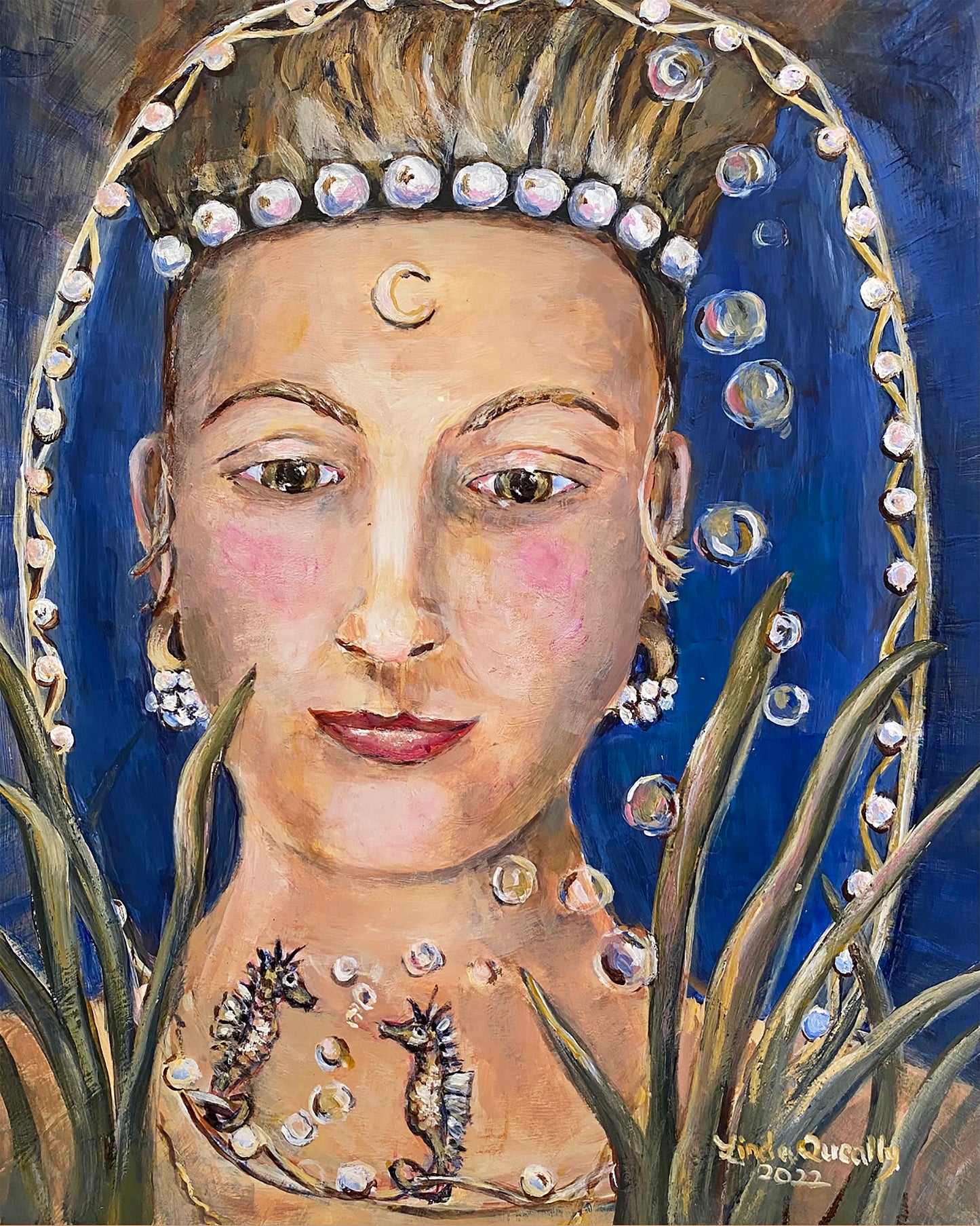 "Caballito de Mar Amor" Acrylic on Claybord Panel | 10"x8" |