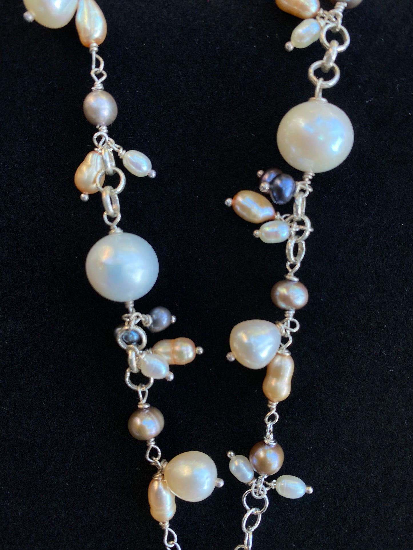 Custom Designed Mermaid with an Ukulele in Sterling Silver with Freshwater Pearls