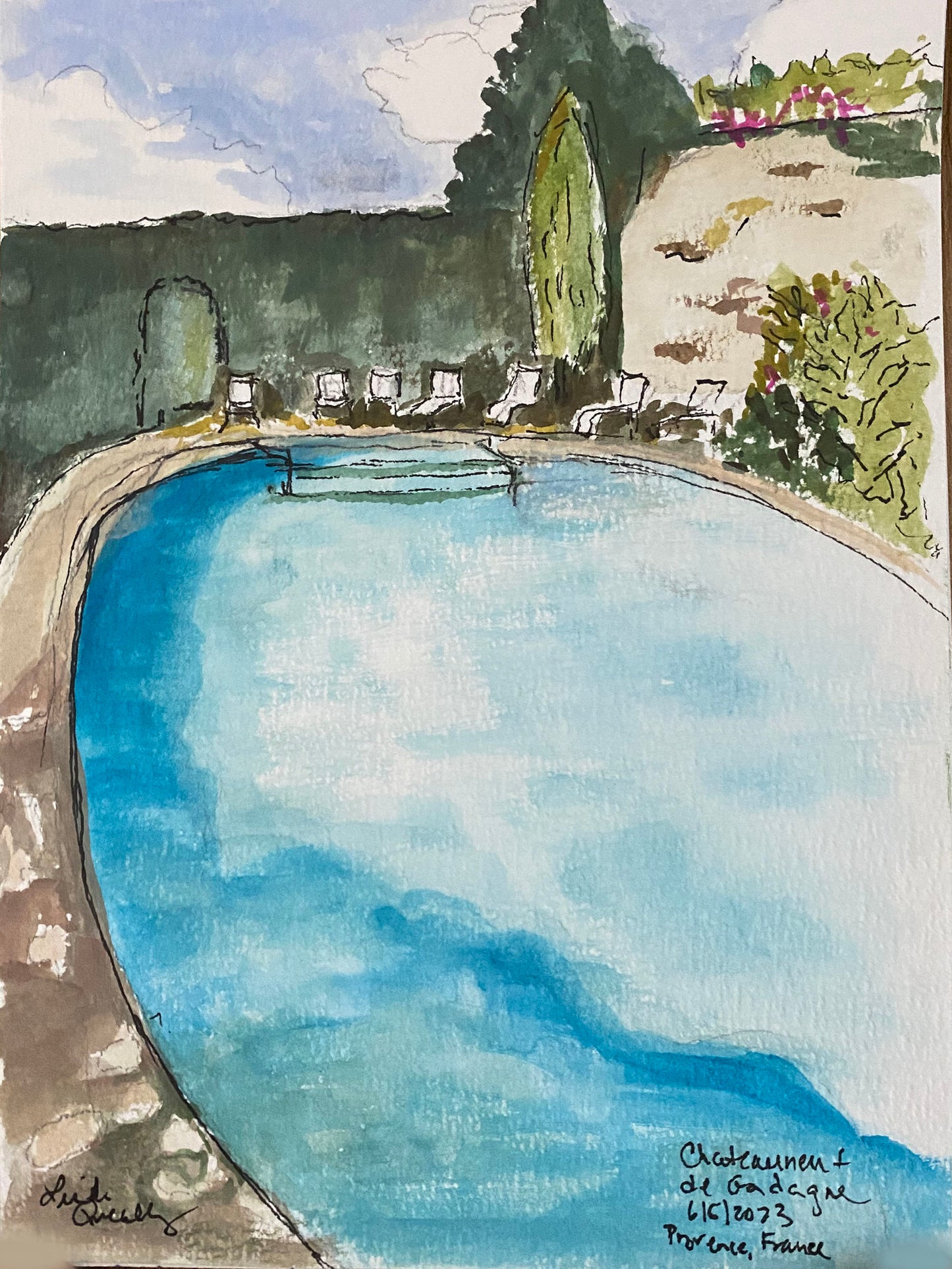 "Chateauneuf-de-Gadagne" Swimming Pool Sketch #3