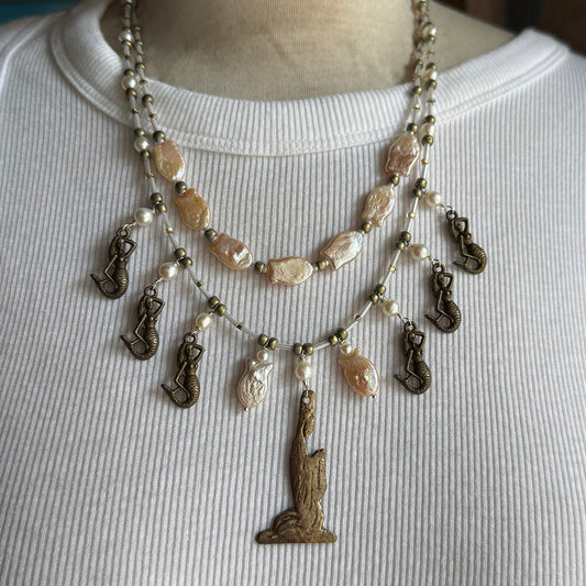 "Pray for the Fishes and The Mermaids" Milagro Necklace by Linda Queally