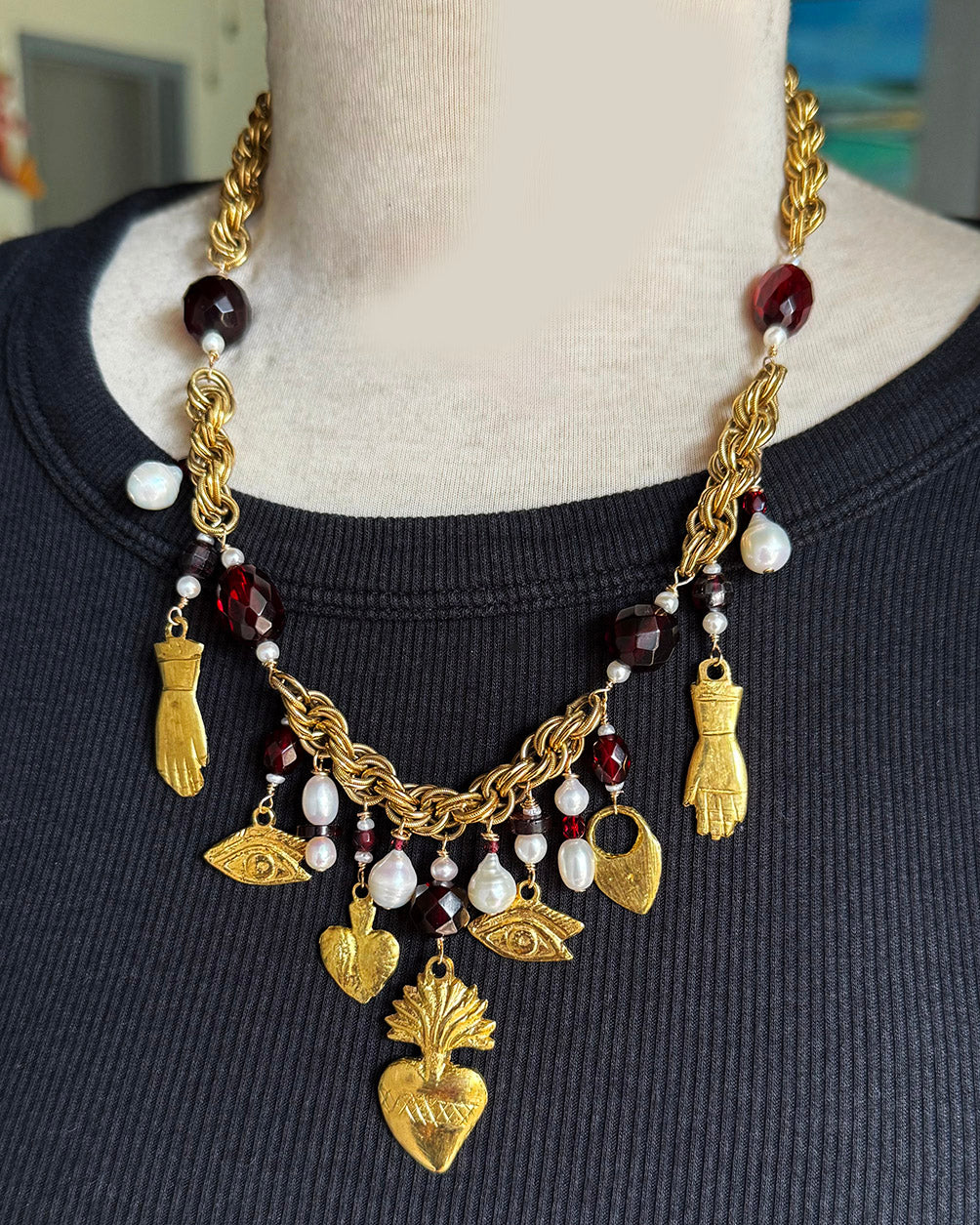 "If We Could Only See, Love Holds the Key", Milagro Necklace by Linda Queally