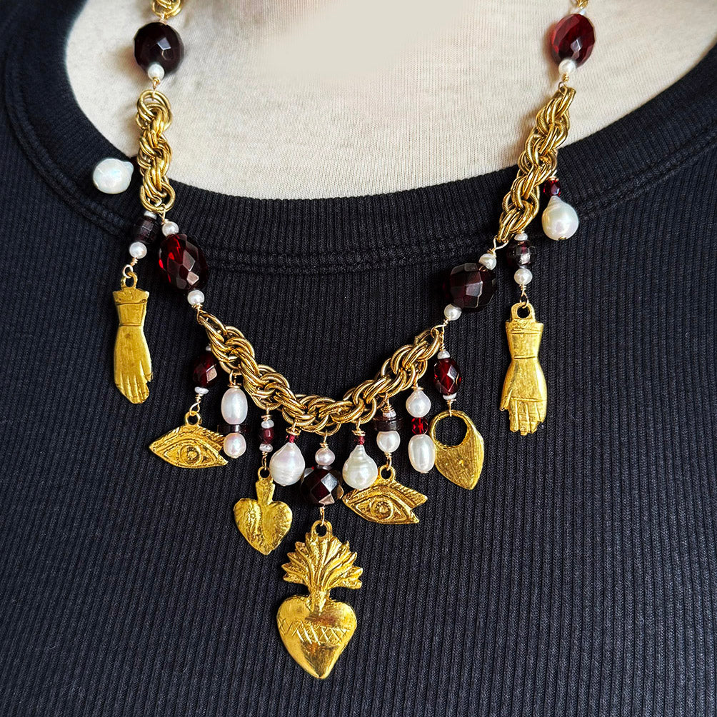 "If We Could Only See, Love Holds the Key", Milagro Necklace by Linda Queally