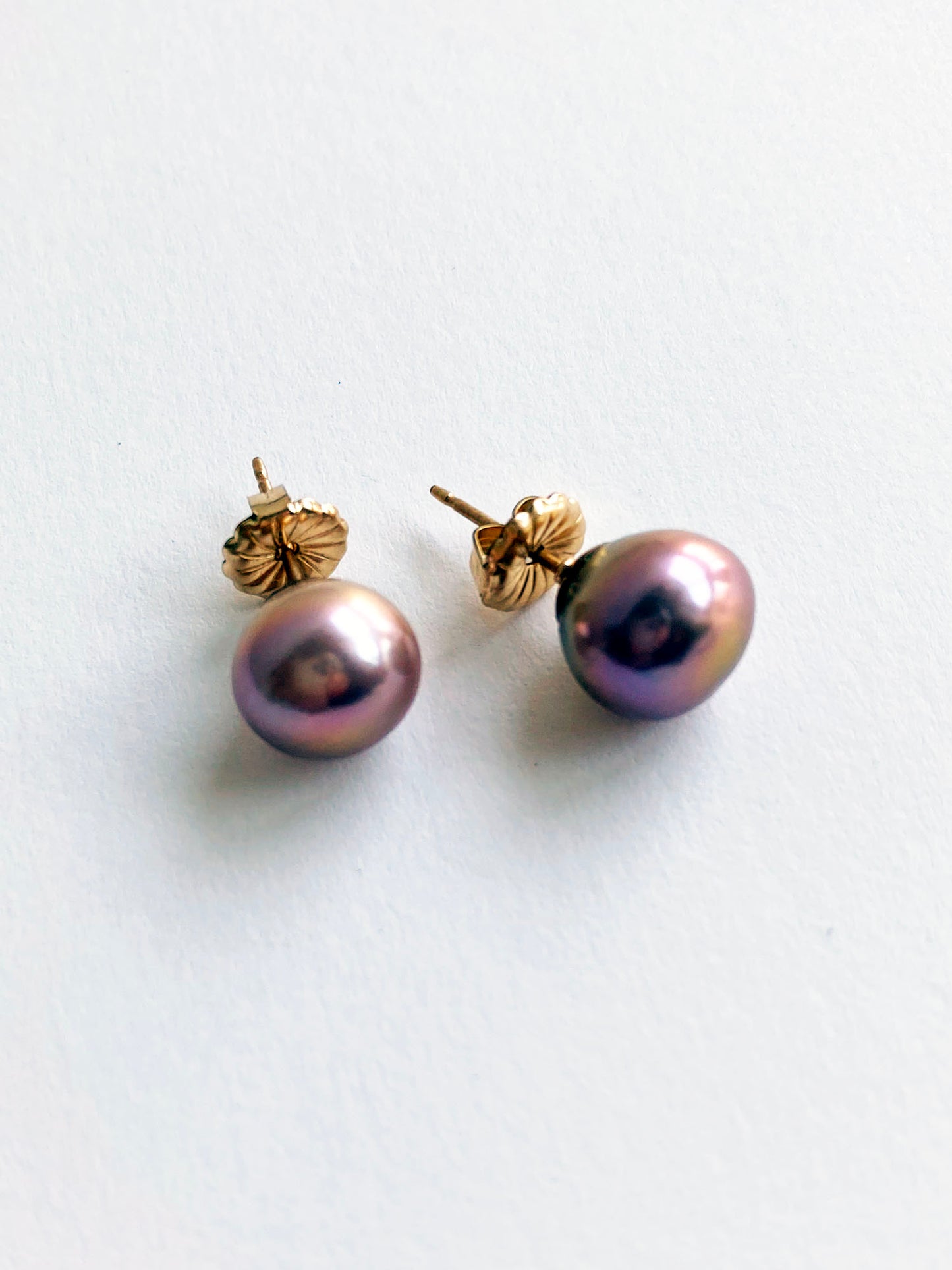 9mm Freshwater Lavender Rose Edison Pearls on 14k GF Posts by Linda Queally