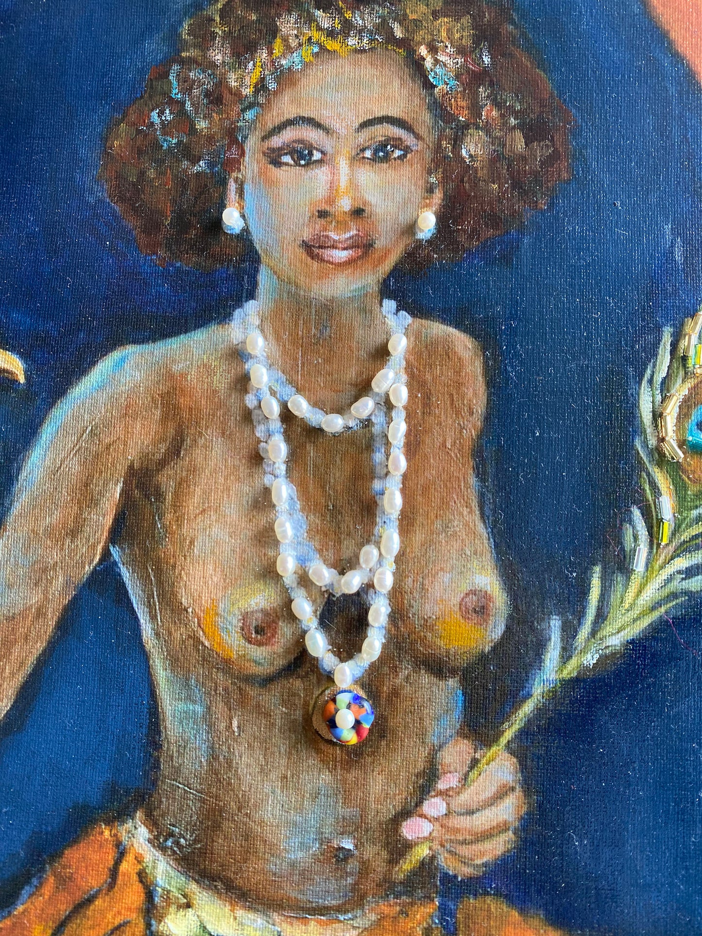 "Oshun" Embellished Giclee Print by Linda Queally