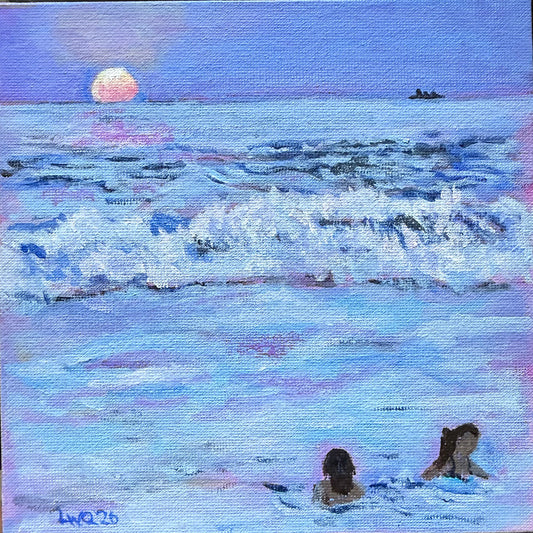"Periwinkle Sunset, Oaxaca" | 6"x6" | Acrylic on Canvas Board 🔴