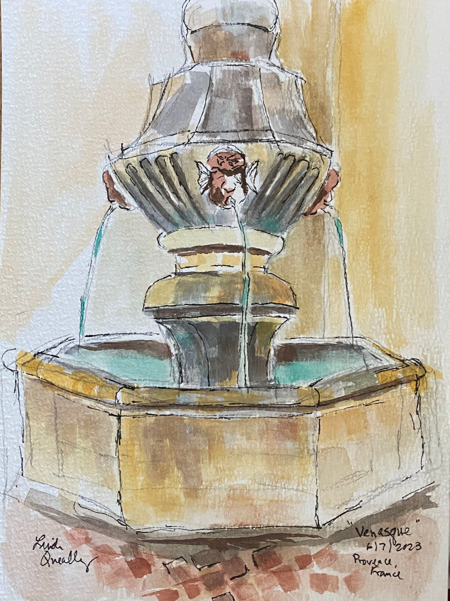 "Venasque Fountain, France" Sketch