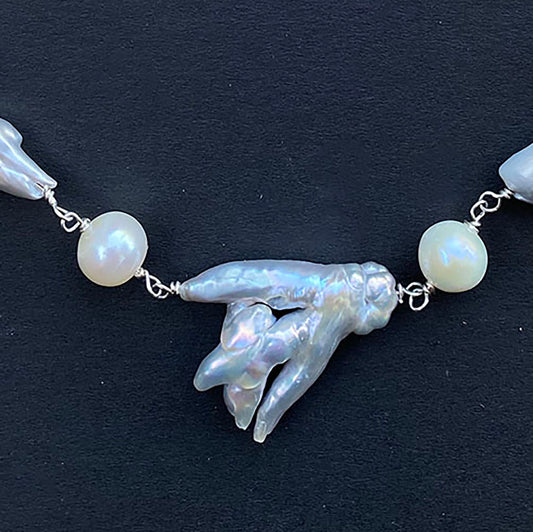 Freshwater Baroque Zen Pearl Necklace by Linda Queally