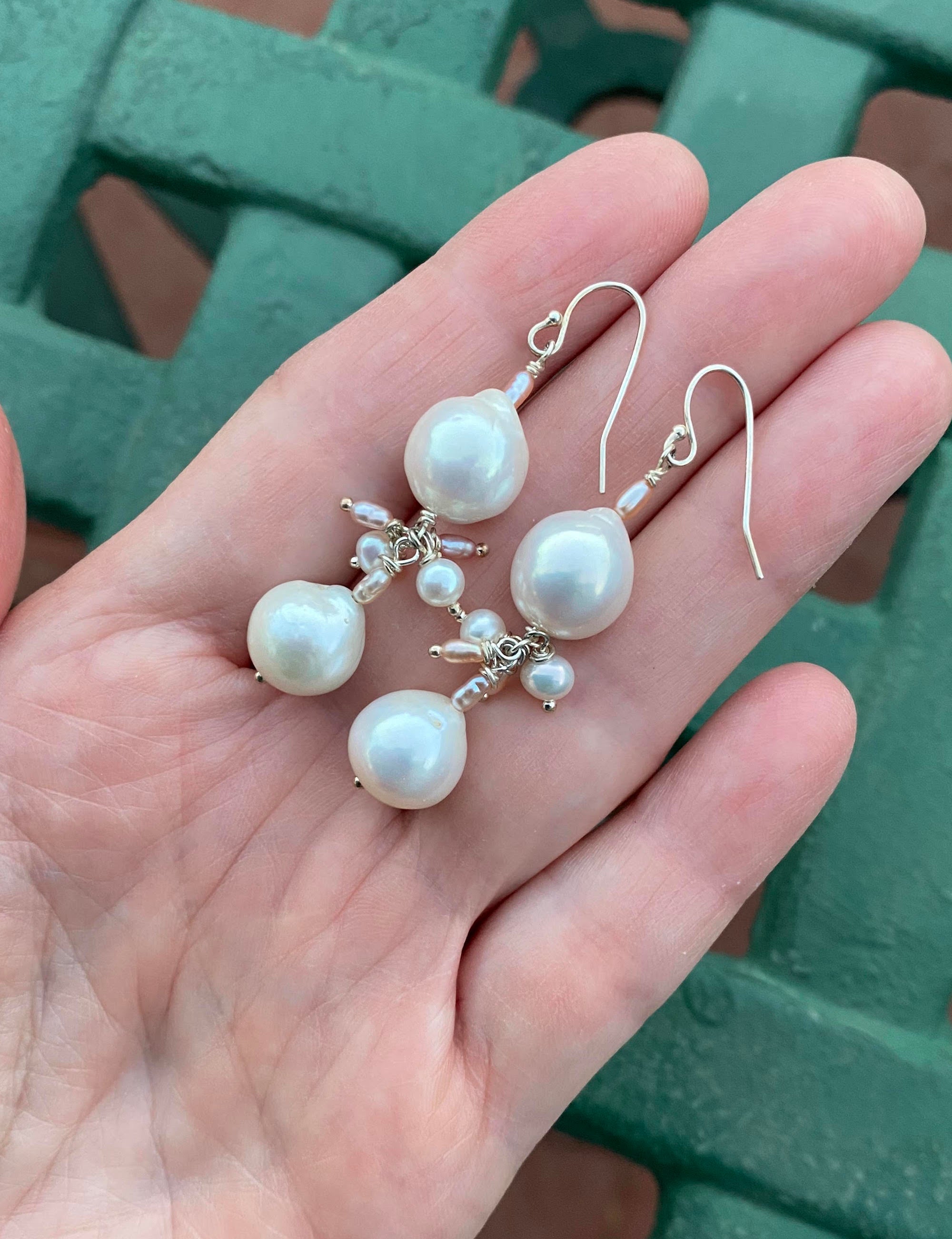 Japanese Akoya Pearl Stardust Dangle Earrings | Pearl earrings designs, Diy  earrings, Earrings